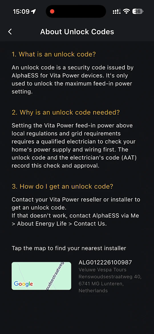 About Unlock Codes page explaining what an unlock code is and how to get one