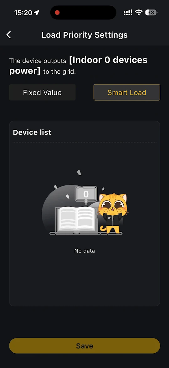 Load Priority Settings with the Fixed Value and Smart Load options